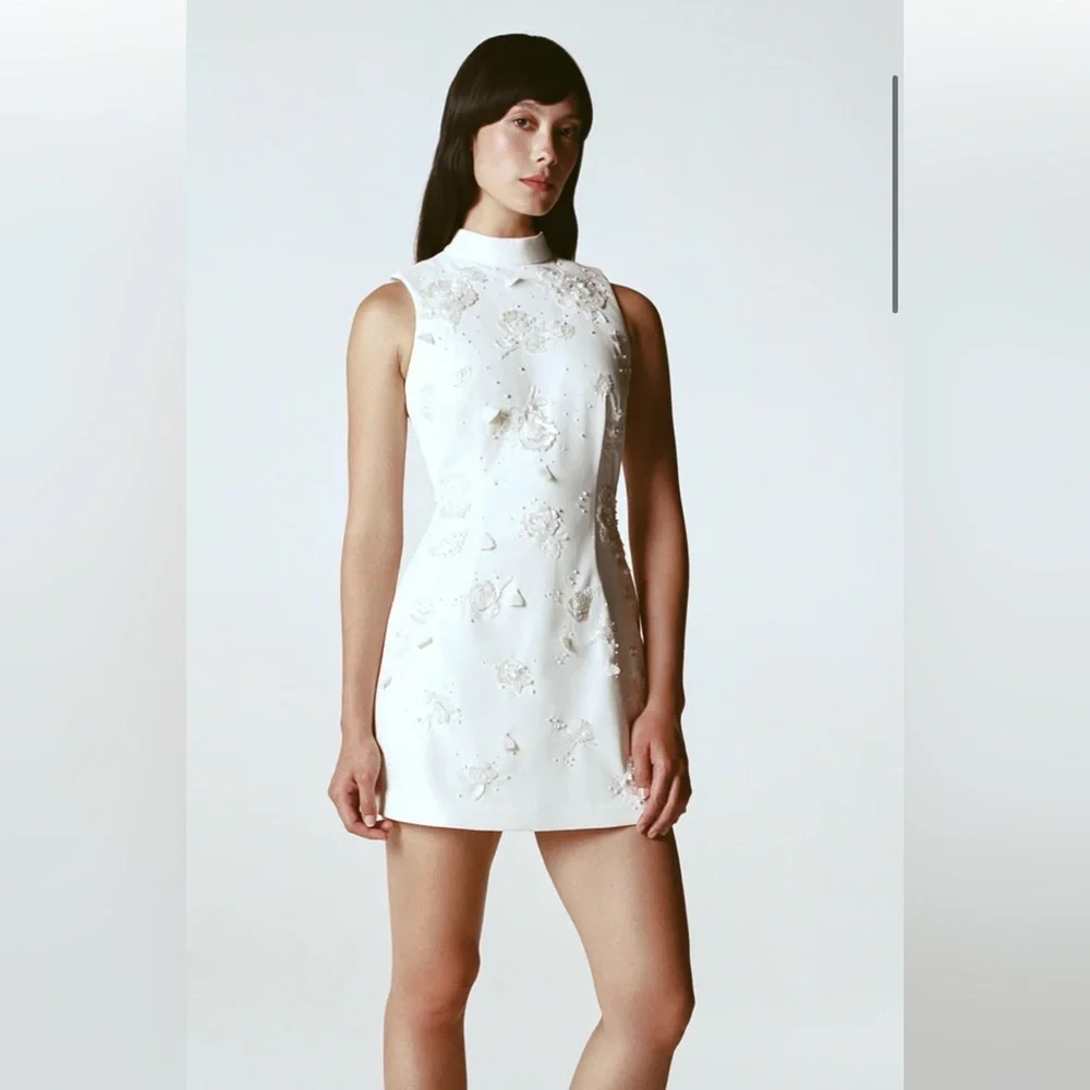CLIO PEPPIATT Embellished stretch-crepe mini dress - Picture 2 of 6